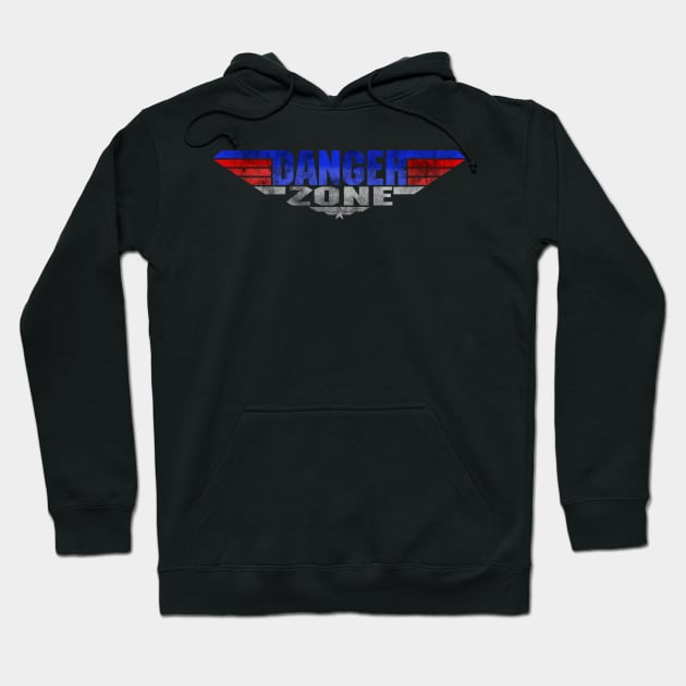 Top Gun Maverick Vintage Logo Danger Zone Hoodie by ArtIzMuzikForTheEyez